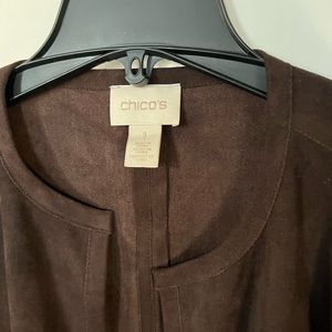 Chico suede topper with beautiful gold zippers on side